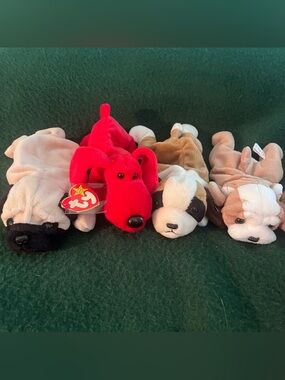 NWT 1996 Beanie Babies Pug Red Dog Saint Bernard Bull Dog